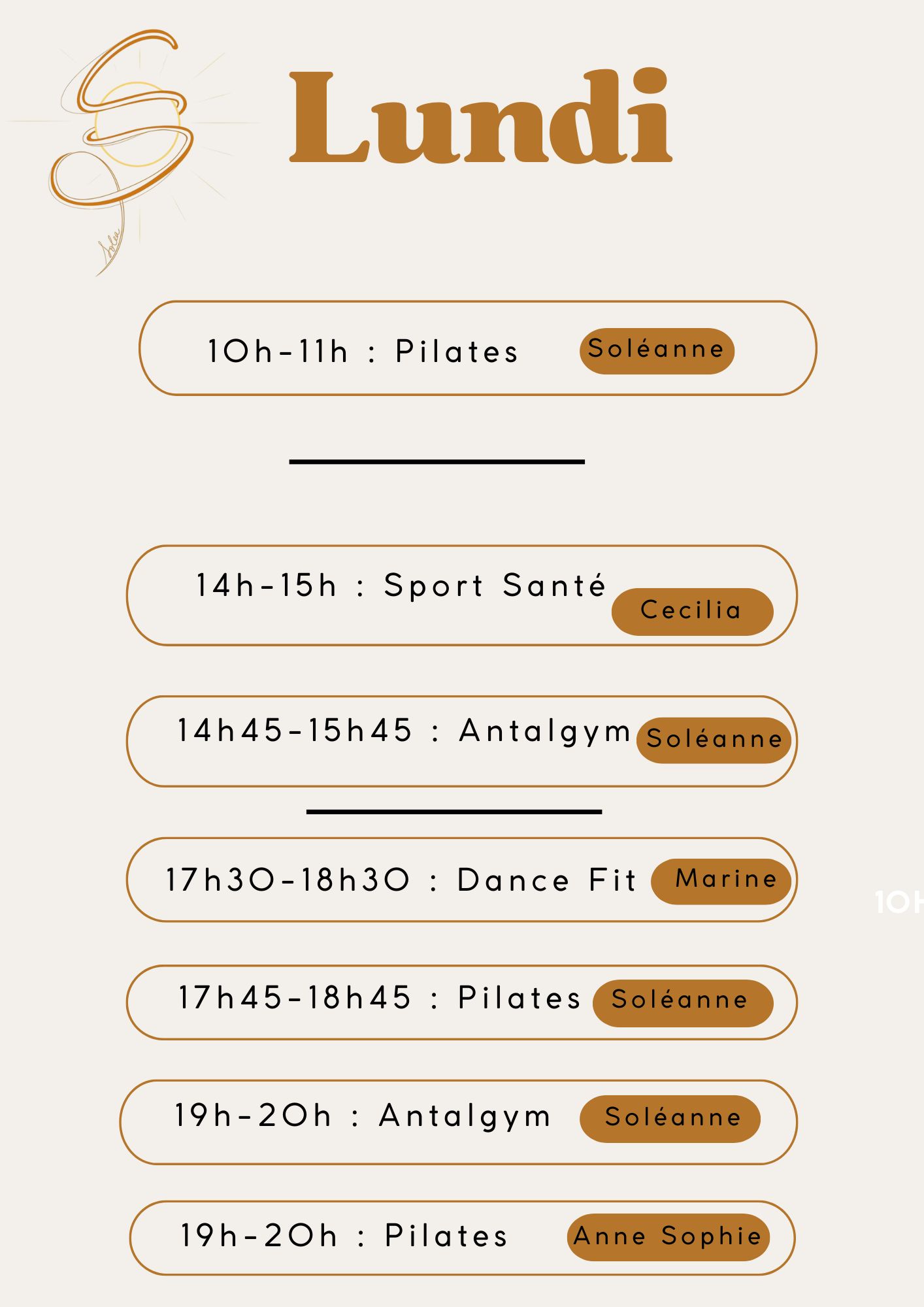 a.1 Planning Activité Sportive: Lundi 